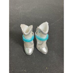 LOL Surprise OMG Doll Silver & Blue Boots Shoes With Studs